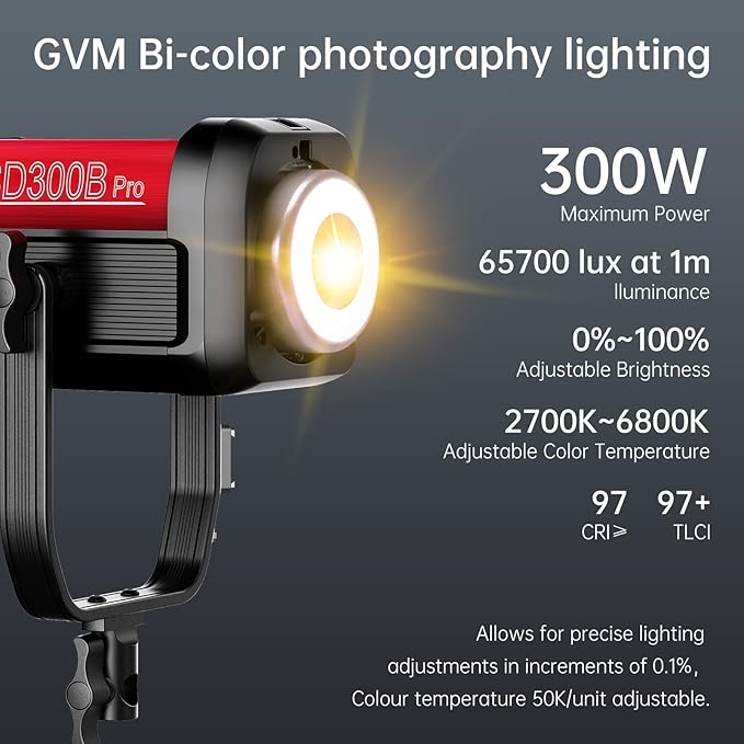 GVM 300W Photography Lighting Bi-Color Video Light