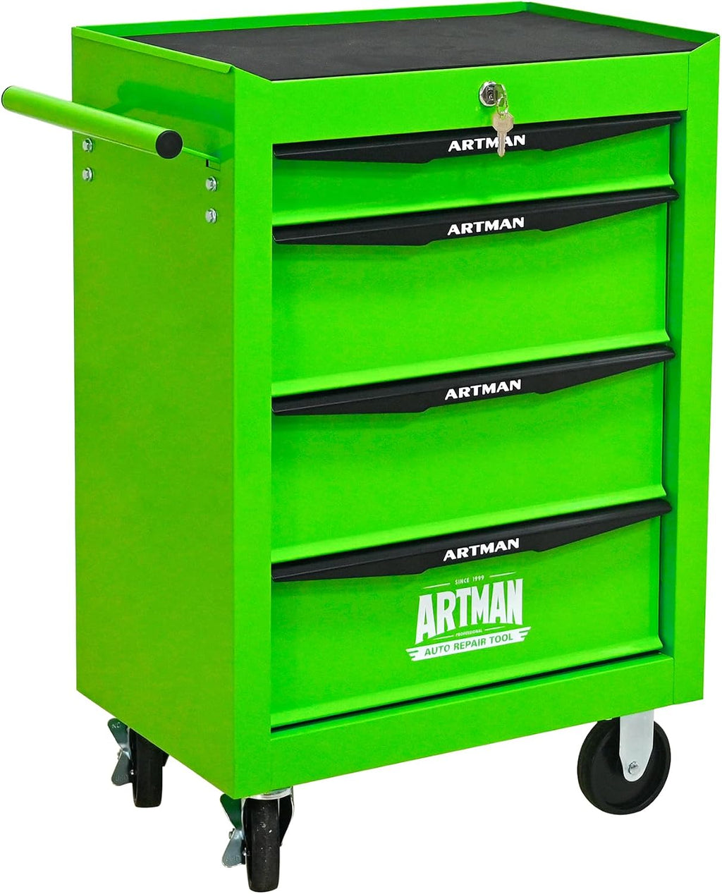 4 Drawer Rolling Tool Chest on Wheels,Multifunctional Mobile Metal Tool Cart,Drawers Rolling Trolley Organizer Tool Storage Box for Repair Shop,Warehouse,Garage,Workshop(4 Drawers-30.5"H-Green)