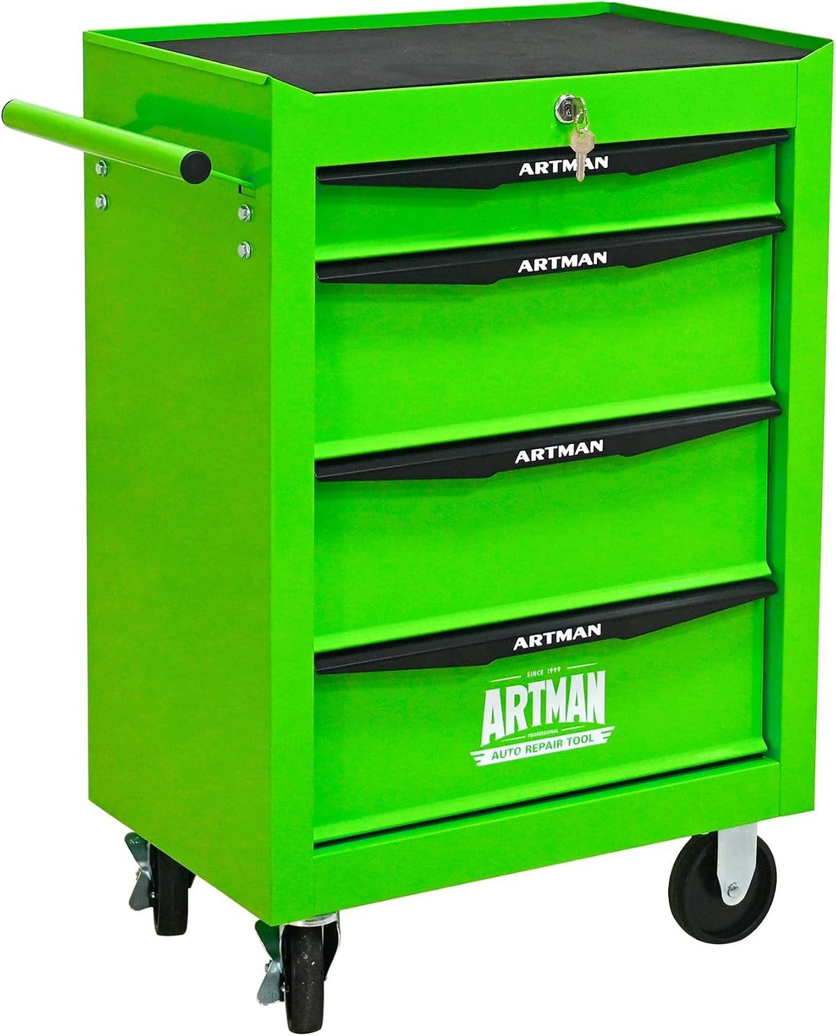 4 Drawer Rolling Tool Chest on Wheels,Multifunctional Mobile Metal Tool Cart,Drawers Rolling Trolley Organizer Tool Storage Box for Repair Shop,Warehouse,Garage,Workshop(4 Drawers-30.5"H-Green)