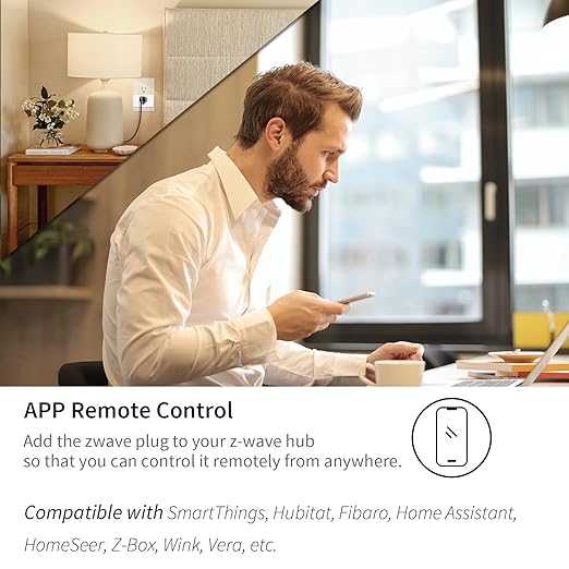 Minoston 800 Zwave Plug Smart Outlet Switch LR, Z-Wave hub Required, Bult in