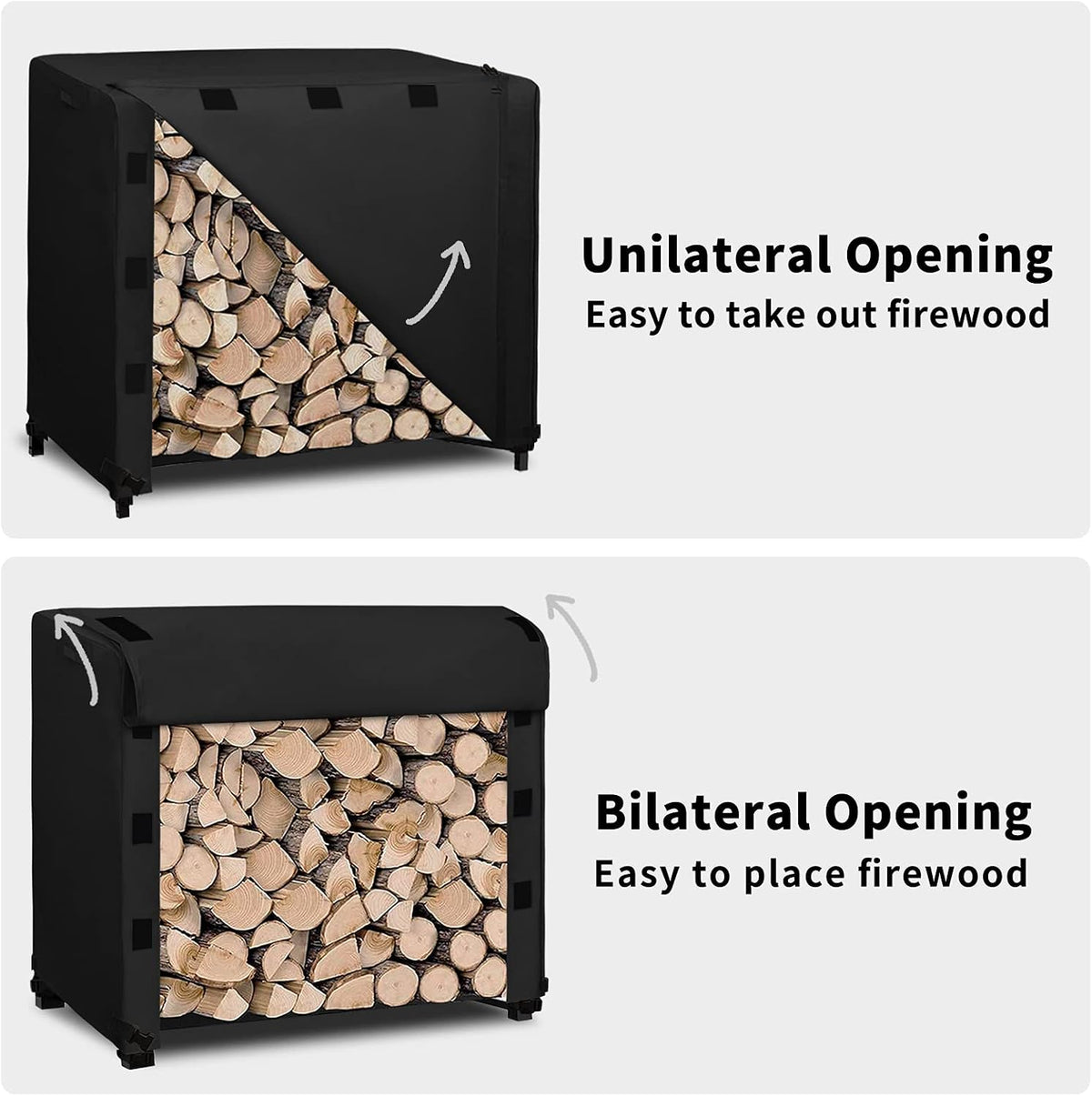 easy-going 4 feet outdoor log rack cover waterproof showing dimensions