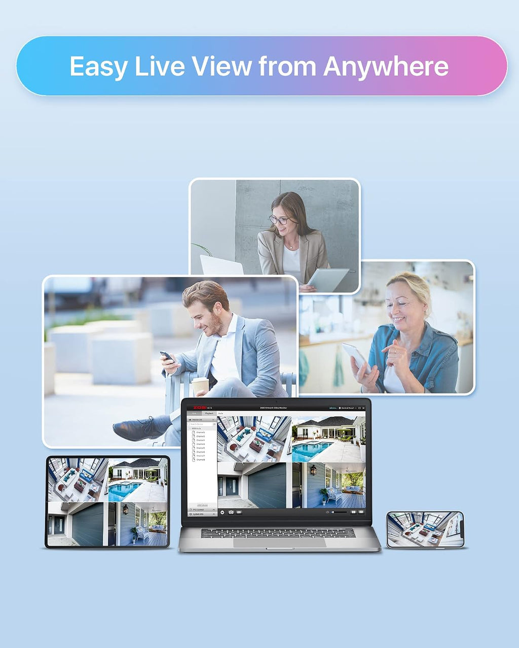 zosi 4pk 4mp add-on camera with ethernet cables,outdoor, package contents
