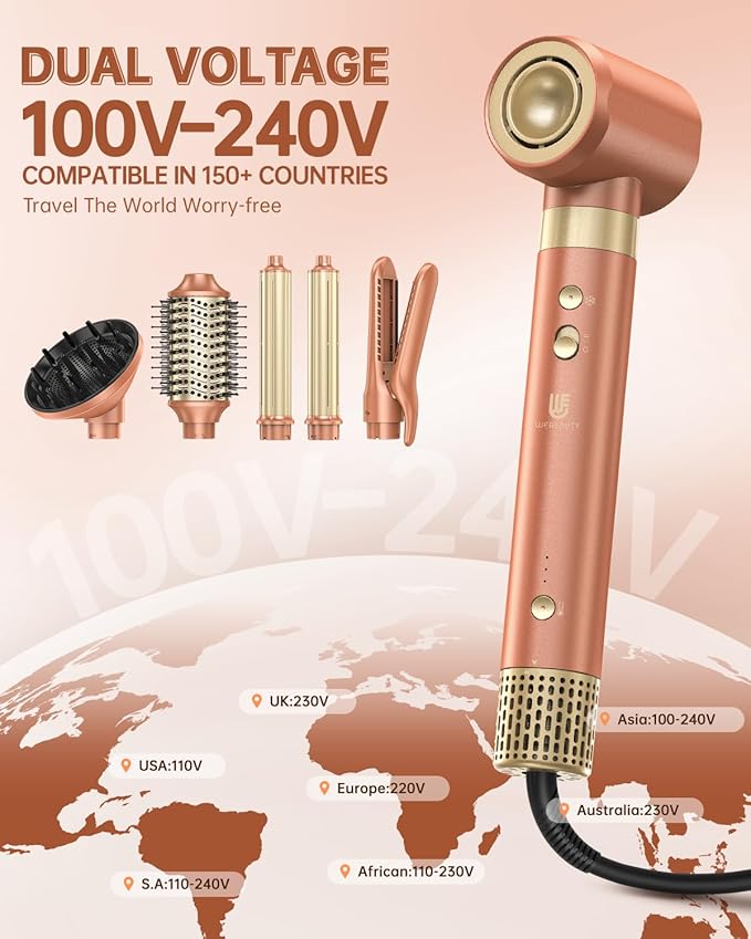 webeauty 6 in 1 Hot Air Styler, High-Speed Negative Ionic Hair Dryer