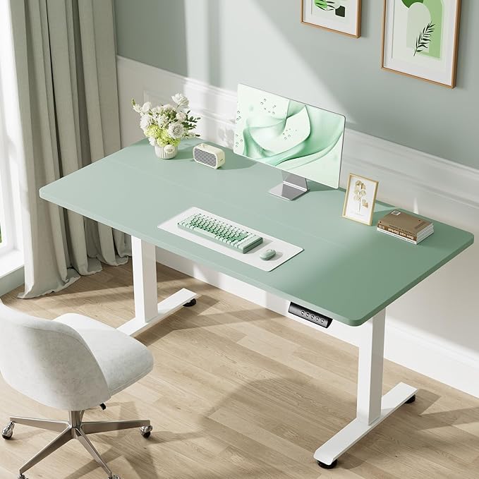 Veken 55 Inch Large Electric Standing Desk, 4 Memory Heights Adjustable