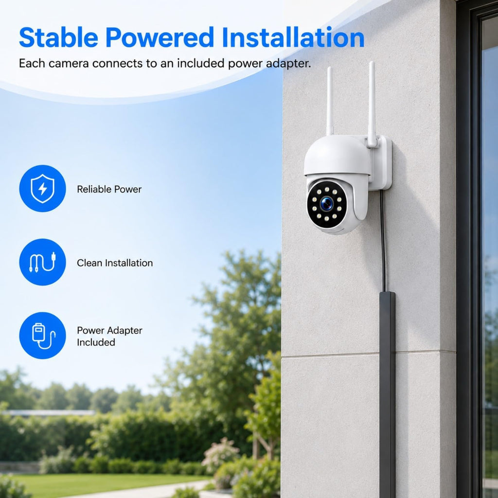 camcamp wireless security camera system with 10 inch, side view