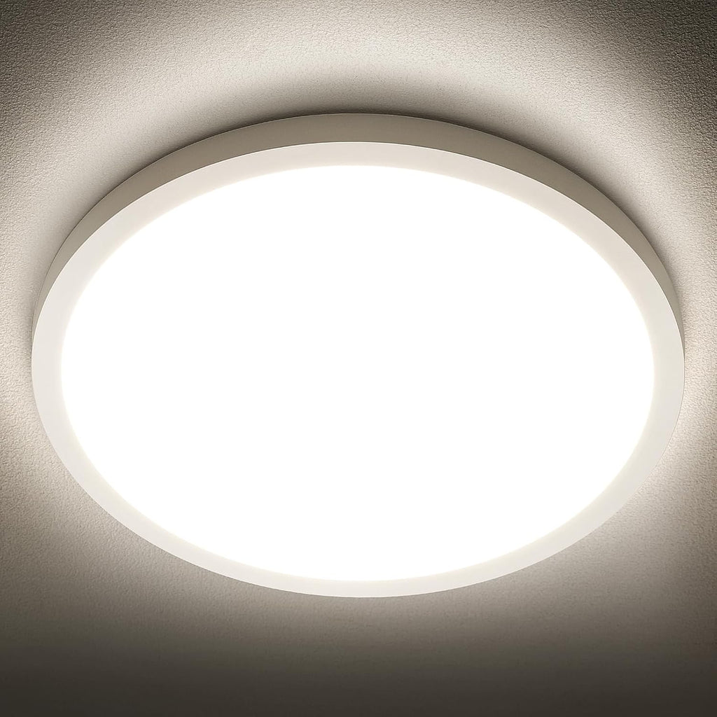 SunRider LED Flush Mount Ceiling Light Fixture, 4000K Neutral White, 12 Inch