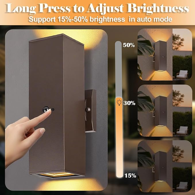 wowlite Motion Sensor Porch Light 2 Pack, Outdoor Lights