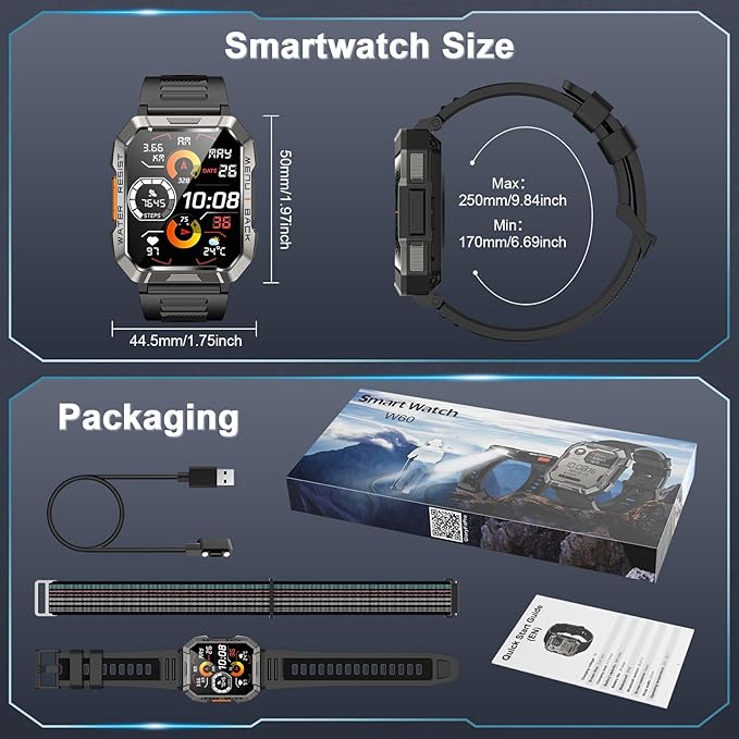 Military Smart Watch for Men, Outdoor Sports Smartwatch