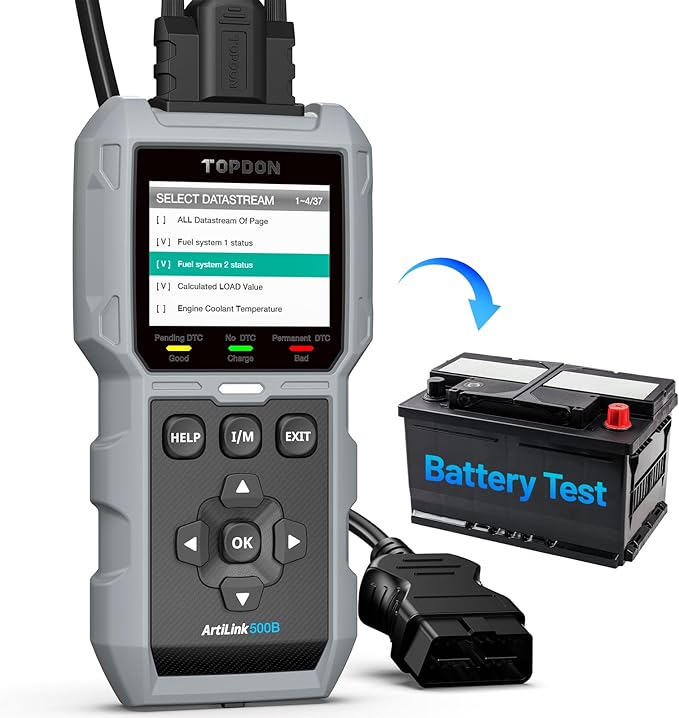 TOPDON AL500B OBD2 Scanner Battery Tester 2 in 1 Code Reader, Full OBDII