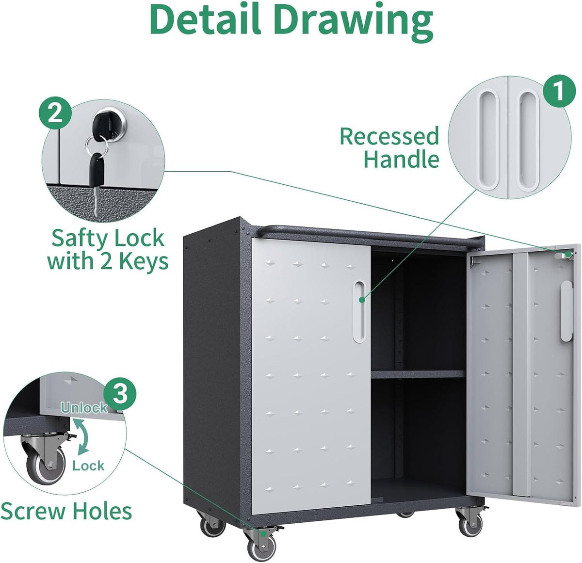 Garage Cabinet System | Heavy Duty Steel All-in-One Modular Garage Cabinet Set for Ultimate Workshop Organization | Easy Assembly Garage Storage Cabinets & Tool Bench