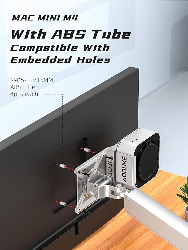AODUKE Aluminum Alloy Mac mini M4 VESA Bracket, Mac mini 2024 Dock Stand