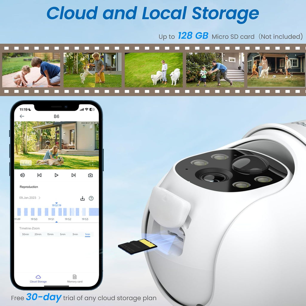 cinnado 2k outdoor cameras for home security solar on a desk or shelf