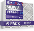 BNX TruFilter 20x25x1 Air Filter MERV 8 (6-Pack)