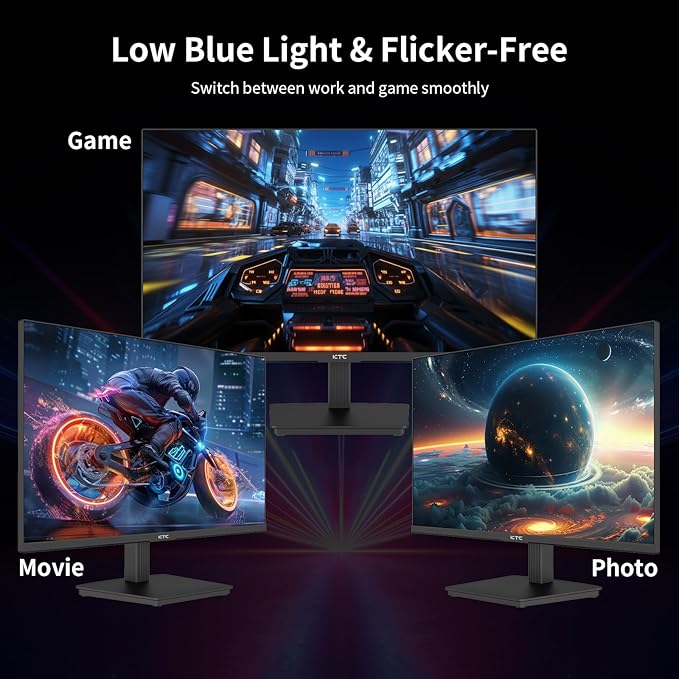 KTC 24 Inch QHD 2560x1440 IPS Computer Monitor, 100Hz Zero-Frame 2K Gaming