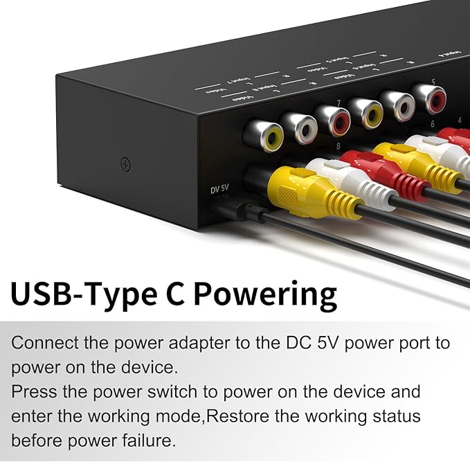RuiPuo 8-Input to 1-HDMI-Output Converter Switchbetween Quick Different Sources