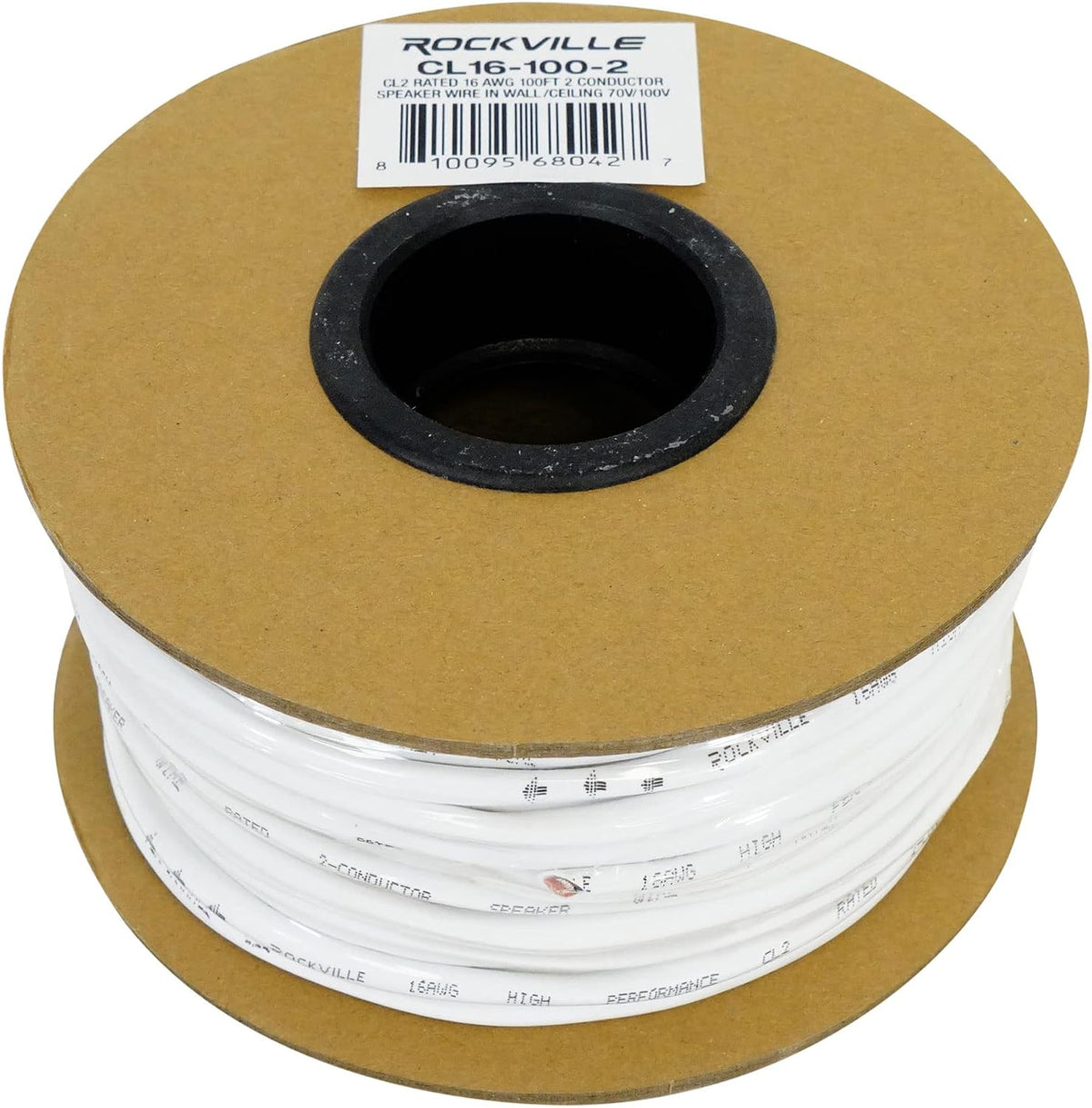 Rockville CL16-100-2 CL2 Rated 16 AWG 100' Speaker Wire, In-Wall and Ceiling Use