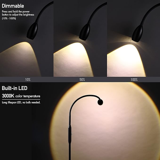 O’Bright Ray – Adjustable LED Beam Floor Lamp, Dimmable and Zoomable Spotlight