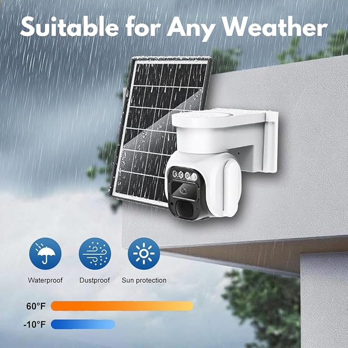 4G LTE Cellular Security Camera Wireless Outdoor，No Wifi Solar Powered Outside
