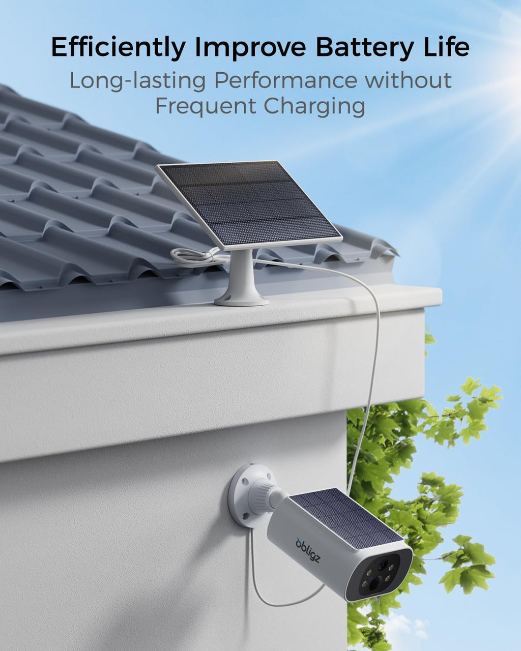 4mp solar security cameras wireless outdoor, 2mins diy, front angle view