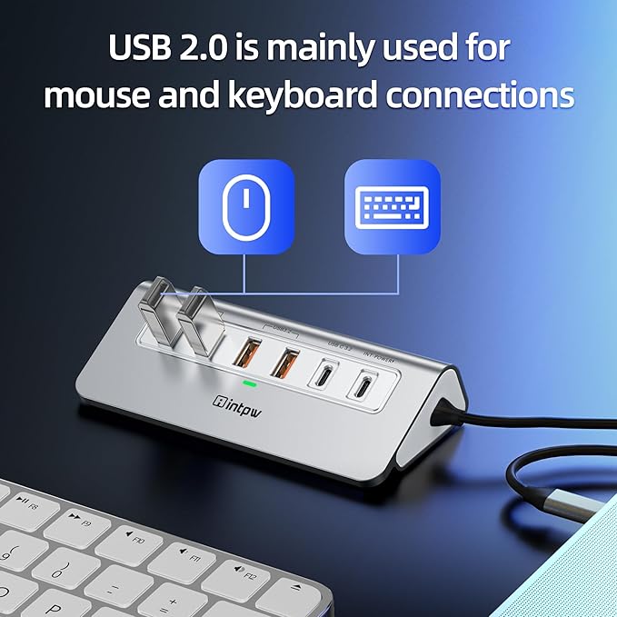 intpw P9 PRO USB C Hub 10Gbps, 9-in-1 USB C Docking Station
