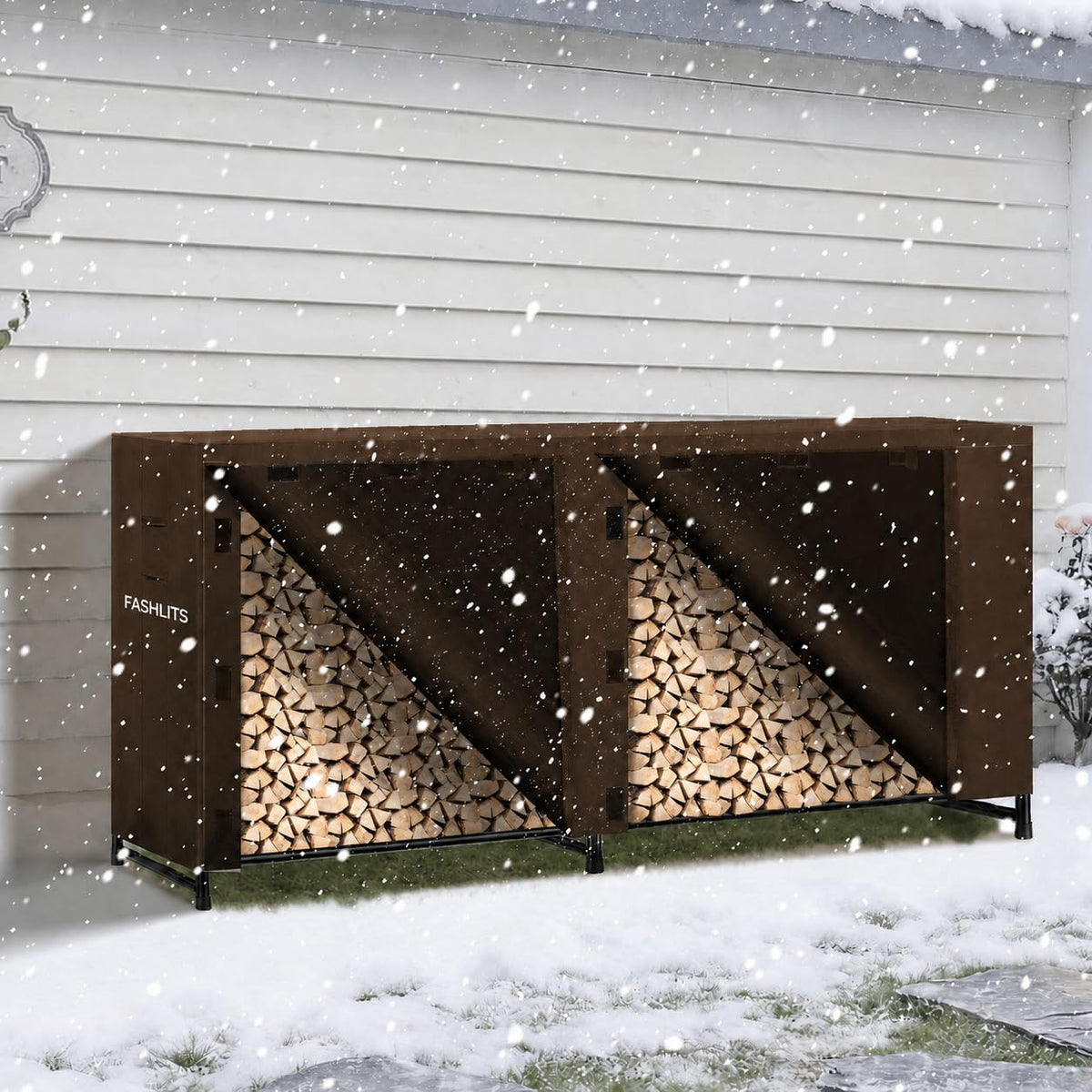 8ft firewood rack cover, waterproof heavy duty 600d on a desk or shelf