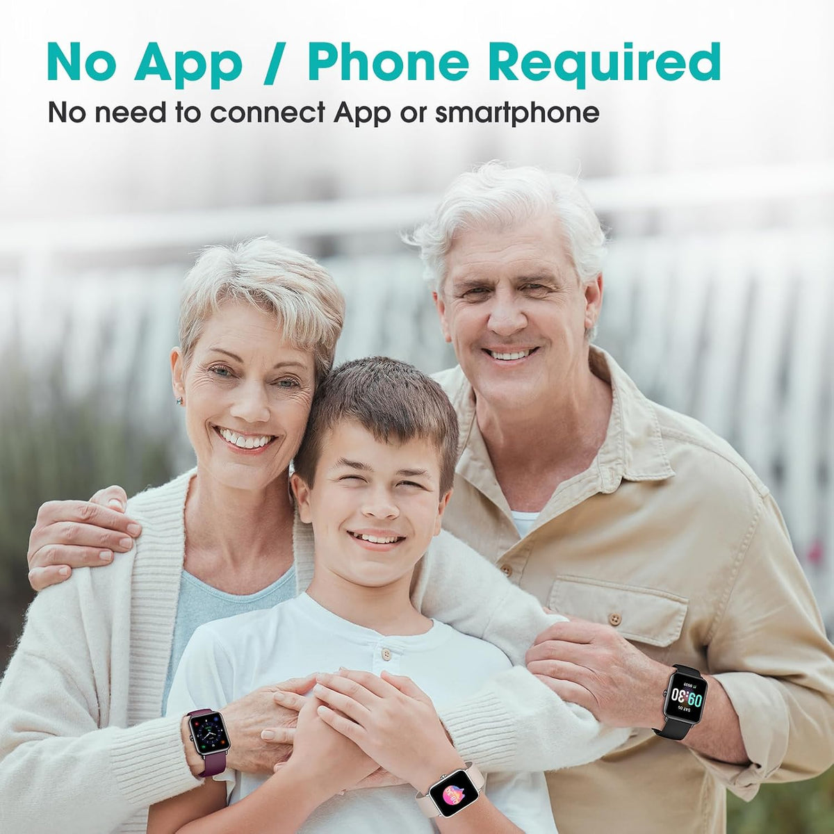 pedometer watch senior friendly no app no phone shown in use