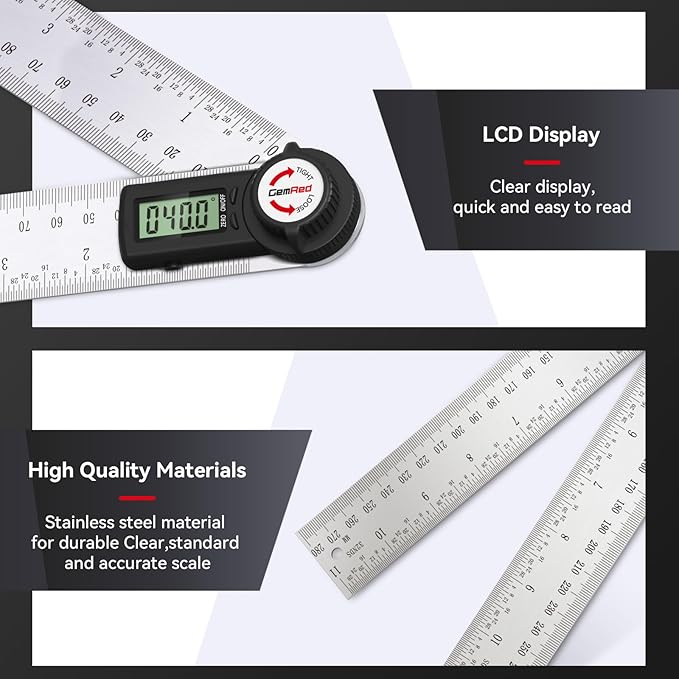 GemRed 82305 Digital Angle Finder Protractor