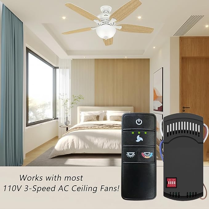 A25-TX028C Universal 3-Speed Ceiling Fan Remote Control Kit Replacement