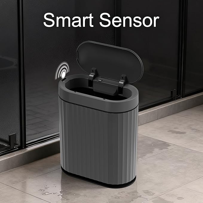 ELPHECO Bathroom Motion Sensor Trash can 2 Gallon Automatic Garbage Can