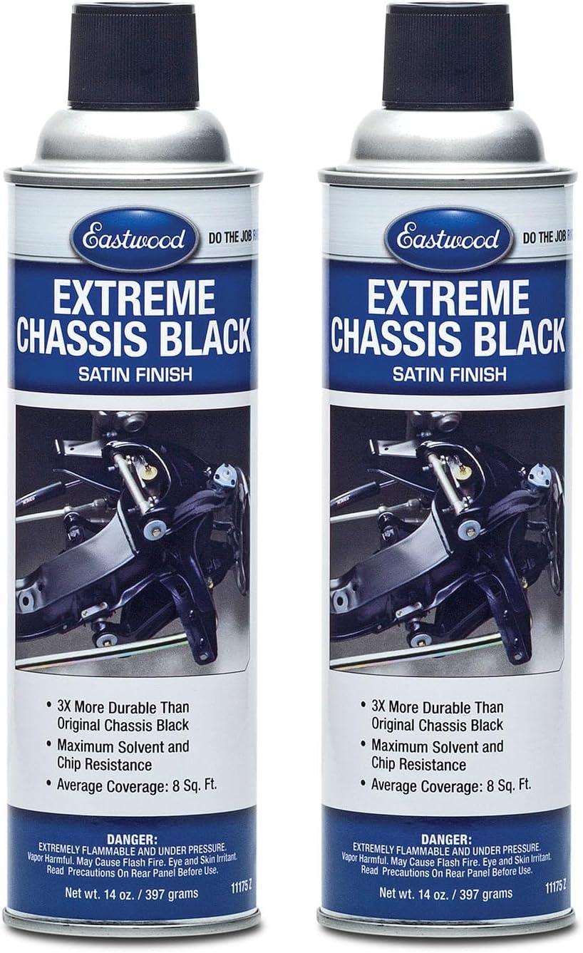 Eastwood Extreme Chassis Black Satin Aerosol Spray Paint | Car and Truck Chassis Frame Paint | Black 14oz Aerosol | 2 Pack