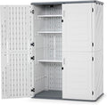 Macrout 50 Cu Ft Outdoor Storage Cabinet with Shelves, Waterproof ST5782 (Light Gray, Medium)