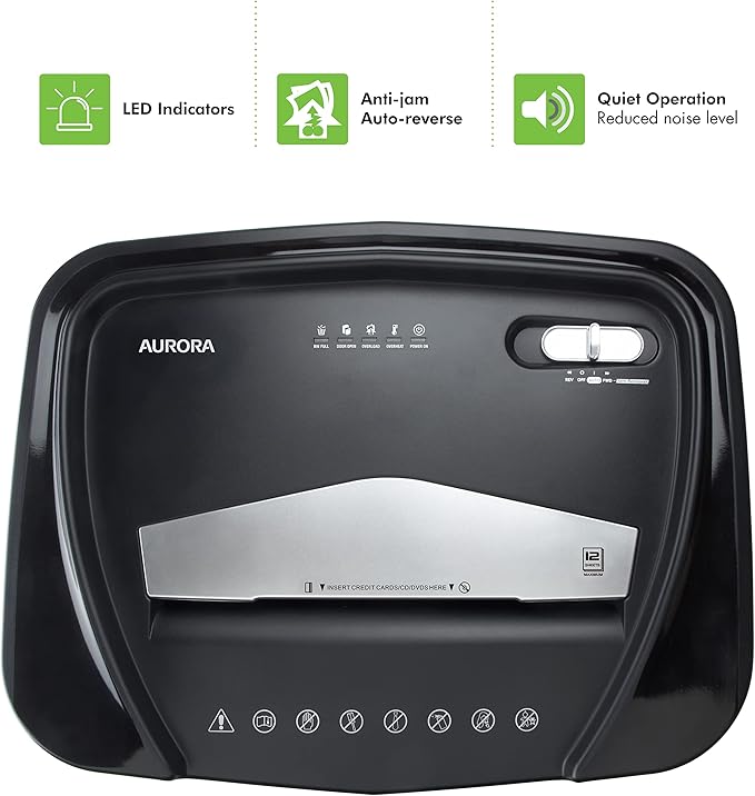 Aurora Professional Grade High Security 12-Sheet Micro-Cut Paper/CD and Credit