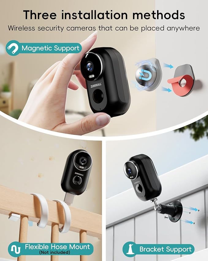 ZUMIMALL Security Cameras Wireless Outdoor, 4 Packs, 2K Cameras