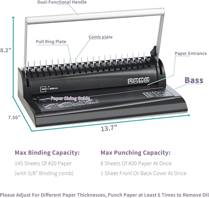 Binditek Binding Machine, 145 Sheets, Comb Binder Machines