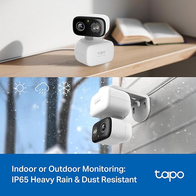 Tapo 2K Indoor/Outdoor Pan/Tilt Wired Security Camera (2-Pack)