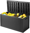 200 Gallon Outdoor Storage Deck Box, Waterproof Resin, Black