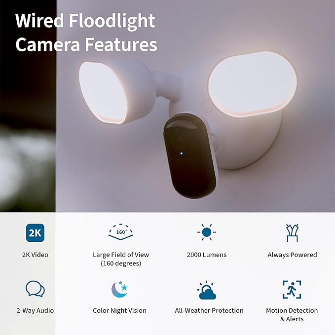 Arlo Wired Floodlight Camera, Home Security Camera