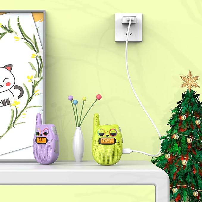 Qniglo Walkie Talkies for Kids Rechargeable 2 Pack, Christmas Birthday Gifts