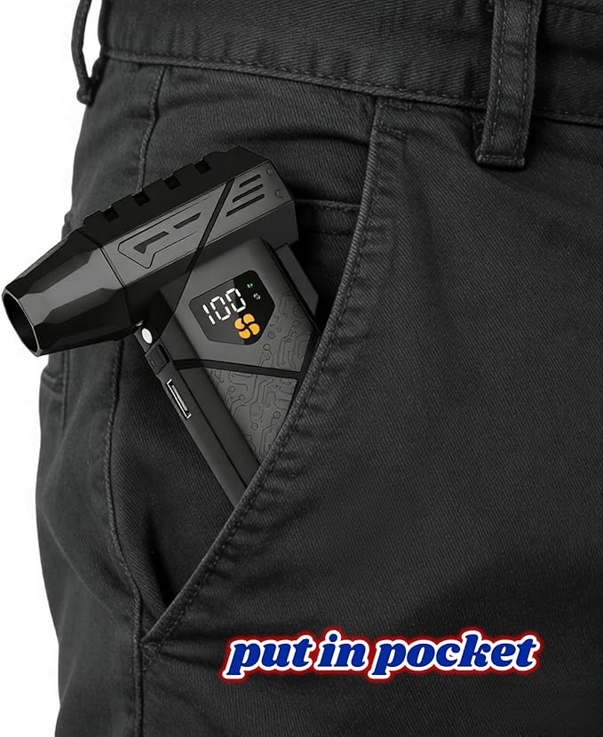 PURECOTERA Powerful Car Vacuum Cleaner, Compressed Air Duster - 6000 mAh