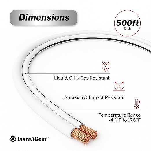 InstallGear 14 Gauge AWG Speaker Wire Cable