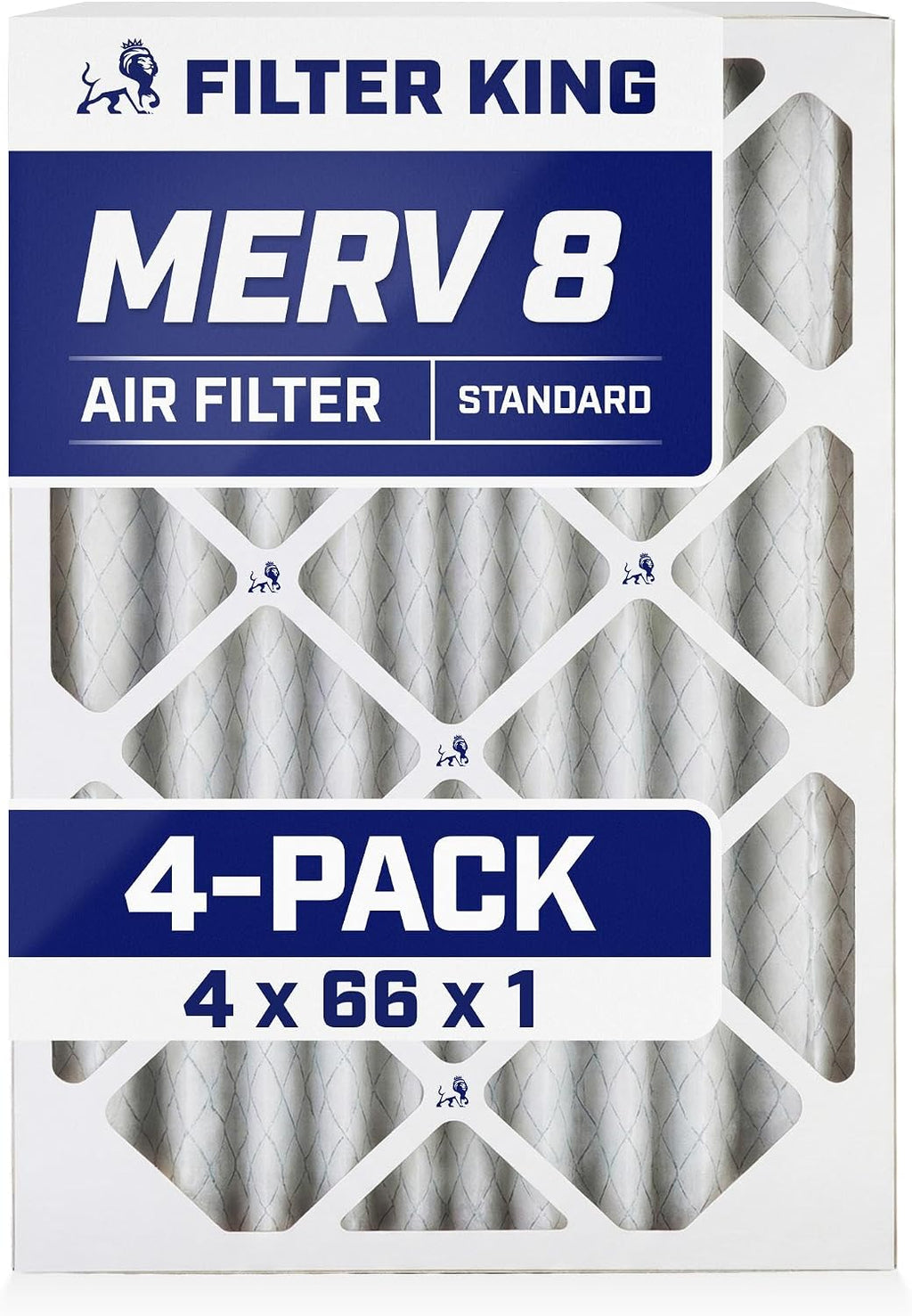 Filter King 4x66x1 Air Filter | 4-PACK | MERV 8 HVAC Pleated A/C Furnace