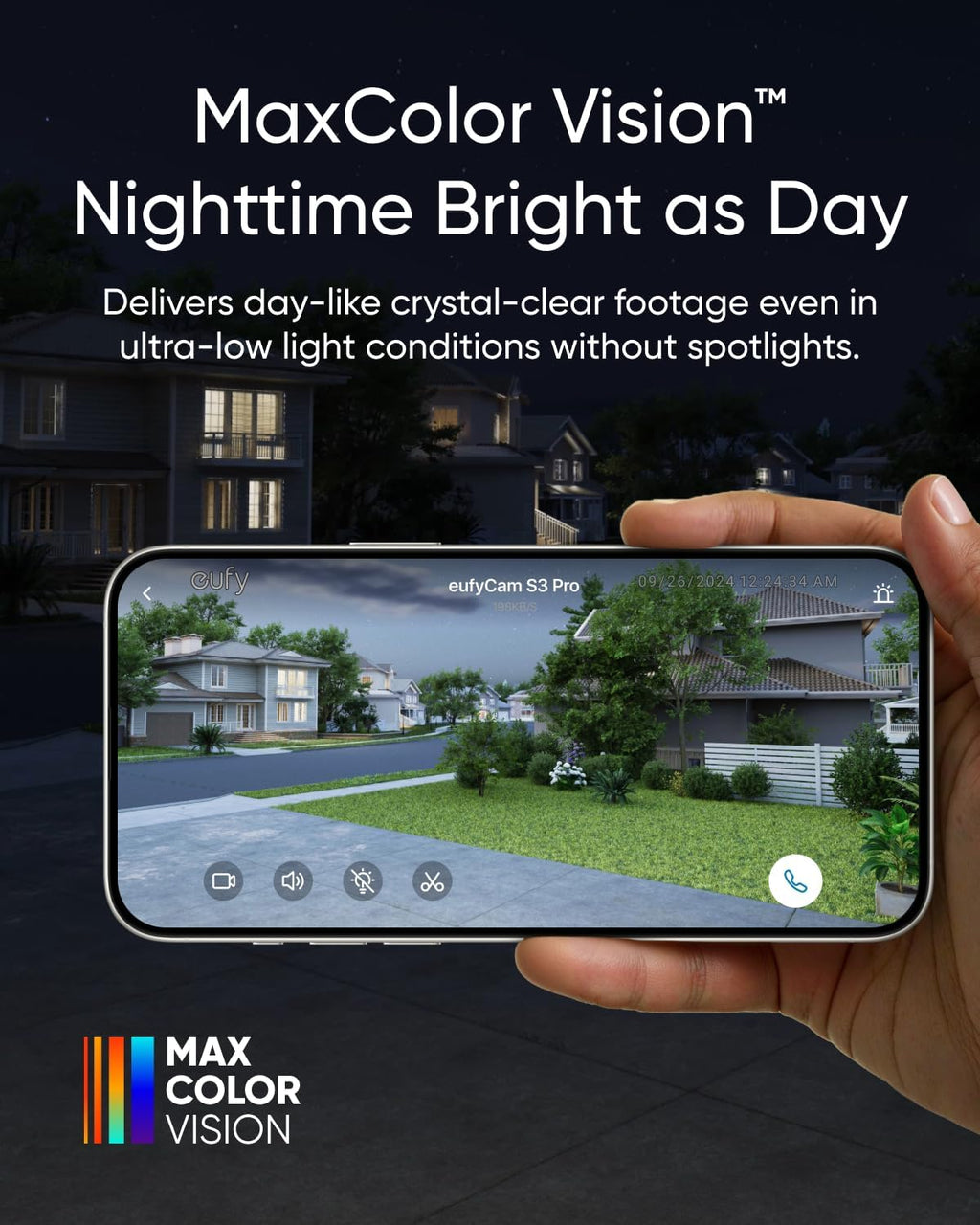 eufy security eufycam s3 pro, add-on camera, 4k shown in use