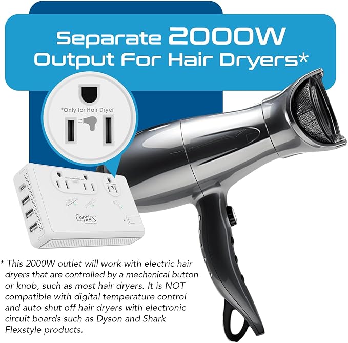 Ceptics 2000W Travel Voltage Converter