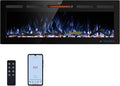 45" WiFi Electric Fireplace Inserts, Recessed and Wall Mounted Fireplace Heater