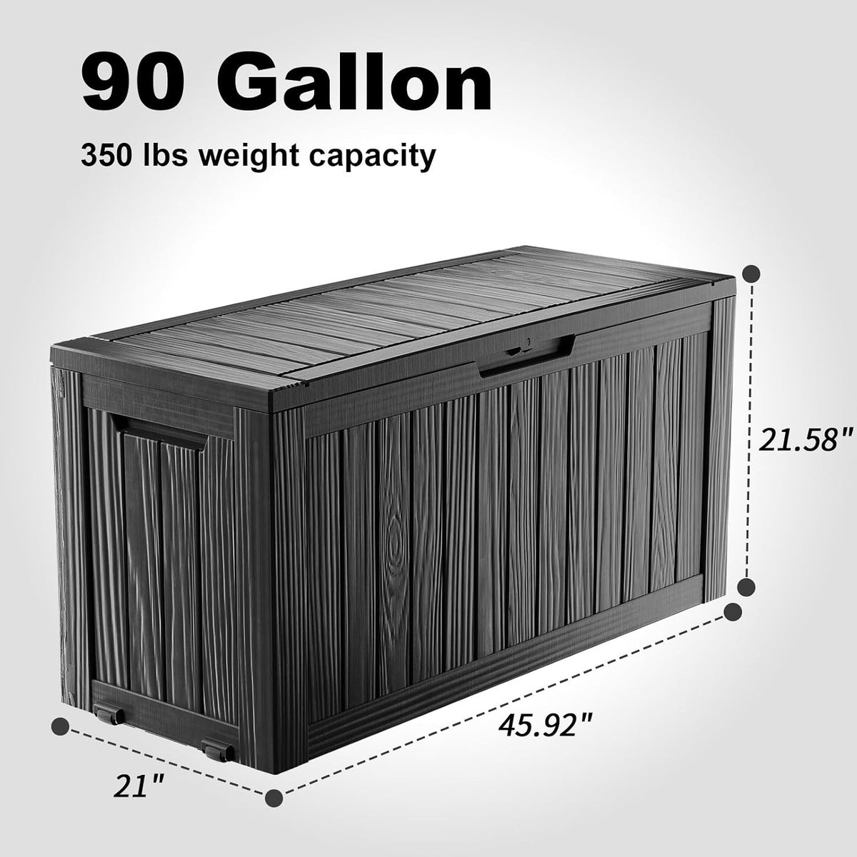 vixzen 90 gallon deck boxes outdoor waterproof, lockable, package contents