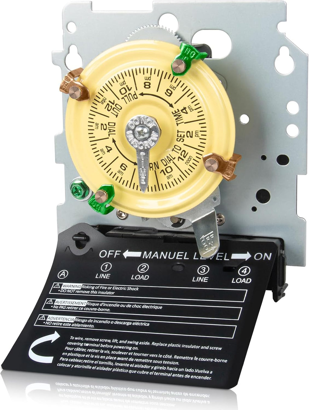 T104M Mechanical Timer Switch Mechanism Only, 208-277V 40A DPST, Heavy Duty