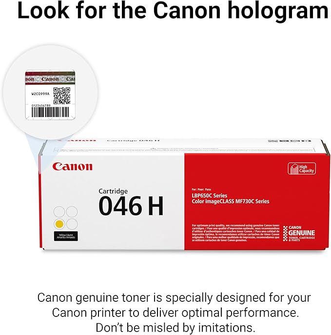 Canon Genuine 046 Yellow Toner Cartridge High Capacity Compatible