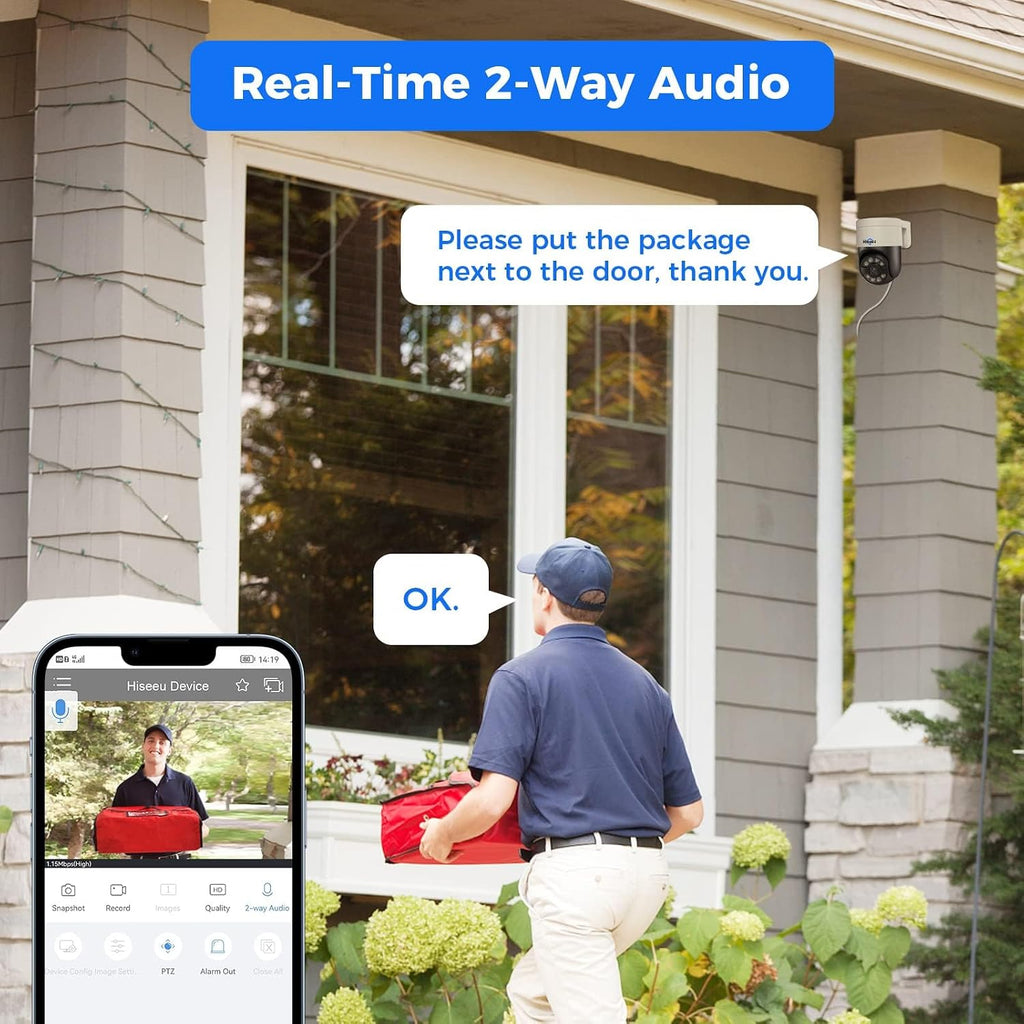 hiseeu 5mp poe ptz security camera outdoor with, package contents