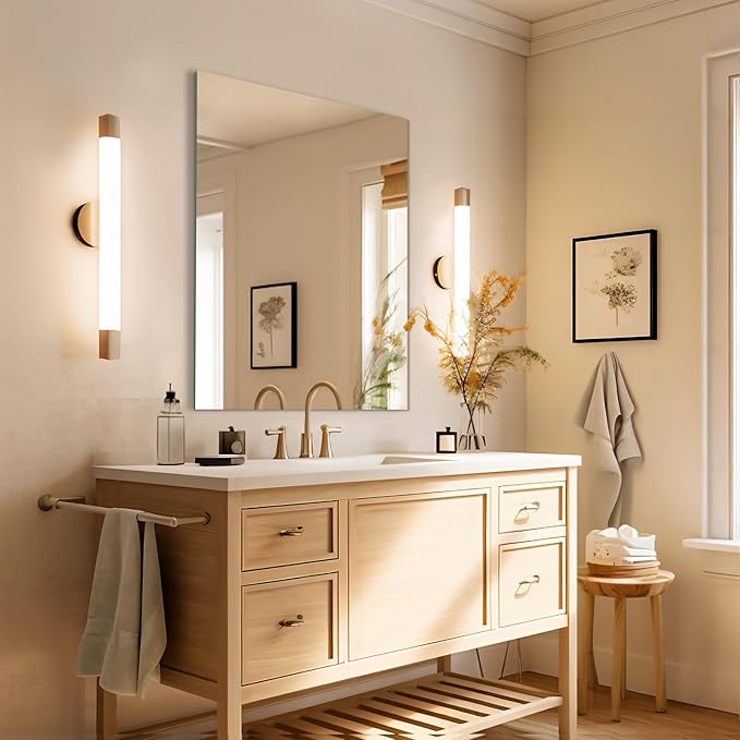 Mirrorons Bathroom Mirror 28"×36", Modern Bathroom Vanity Mirror, Frameless