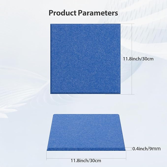 Amantech 12 Pack Acoustic Panels Self Adhesive Sound Proof Foam, High Density